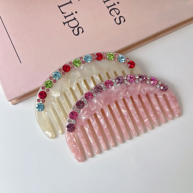 Colorful Diamond Acetate Hair Comb Shark Clip for Girls