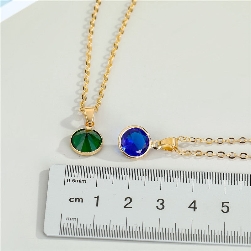 New Minimalist Round Rhinestone Pendant Necklace