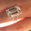 New Shining 14x10mm Square Zircon Copper Ring for Women