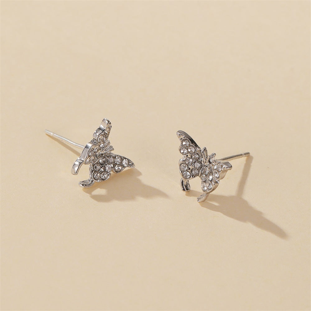 Elegant Rhinestone Butterfly Earrings for Women - Chic and Versatile Ear Clips