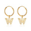 Elegant French Hollow Butterfly Earrings - Minimalist Insect Design