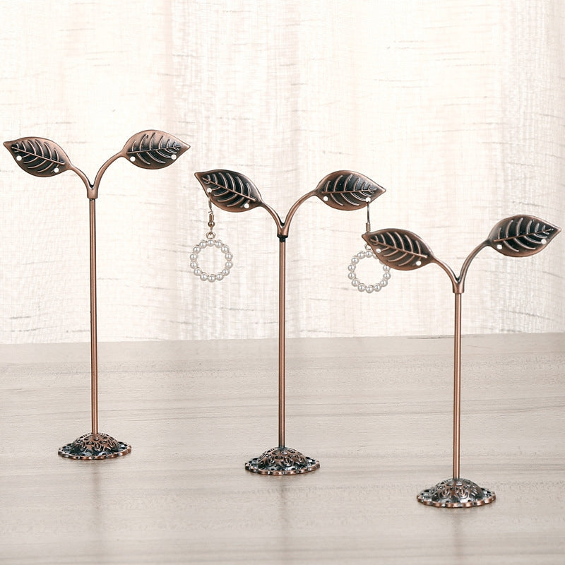 New Wrought Iron Leaf Jewelry Display and Storage Rack Set