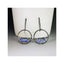 Handcrafted Retro Lapis Lazuli Hoop Earrings in Silver Finish