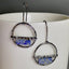 Handcrafted Retro Lapis Lazuli Hoop Earrings in Silver Finish