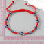Vintage Palm Blue Eye Pendant Beaded Adjustable Bracelet - Retro Hand-Woven Design