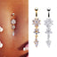 New Water Drop Flower-shaped Pendant Diamond Belly Button Piercing Umbilical Jewelry