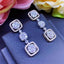 Elegant Bridal Long Zircon Copper Earrings