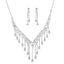 Elegant Bridal Diamond Necklace, Earrings, and Bracelet Jewelry Set