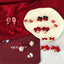 2023 Festive Red Bow Stud Earrings for Women