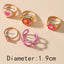 Zircon Flower Heart Geometric Ring Set - 5 Pieces