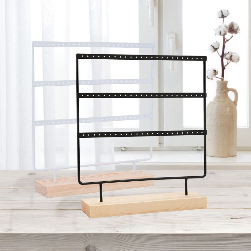 Nordic Style Multi-Layer Metal and Wood Jewelry Display Rack