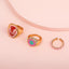 Nordic Style Colorful Mushroom Heart Alloy Women's Jewelry Ring Set