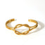 Nordic Vintage 18k Gold Plated Adjustable Knot Stainless Steel Cuff Bracelet