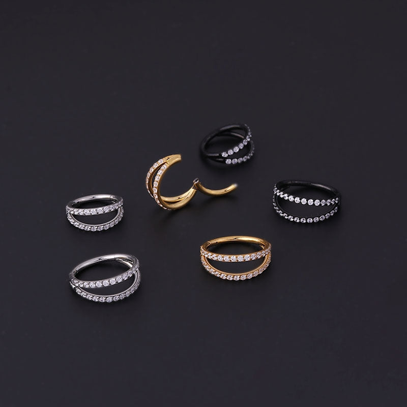 Nose Rings & Studs Fashion Geometric 316 Stainless Steel  Plating Zircon