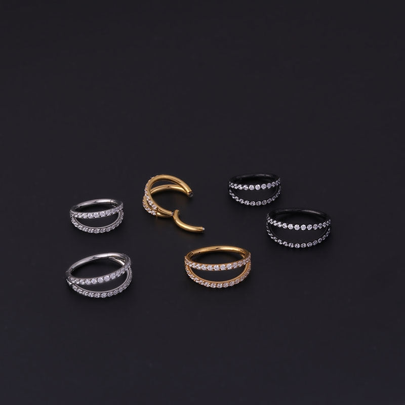 Nose Rings & Studs Fashion Geometric 316 Stainless Steel  Plating Zircon