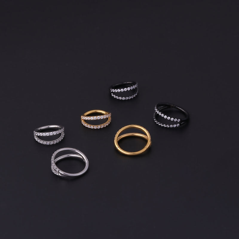 Nose Rings & Studs Fashion Geometric 316 Stainless Steel  Plating Zircon