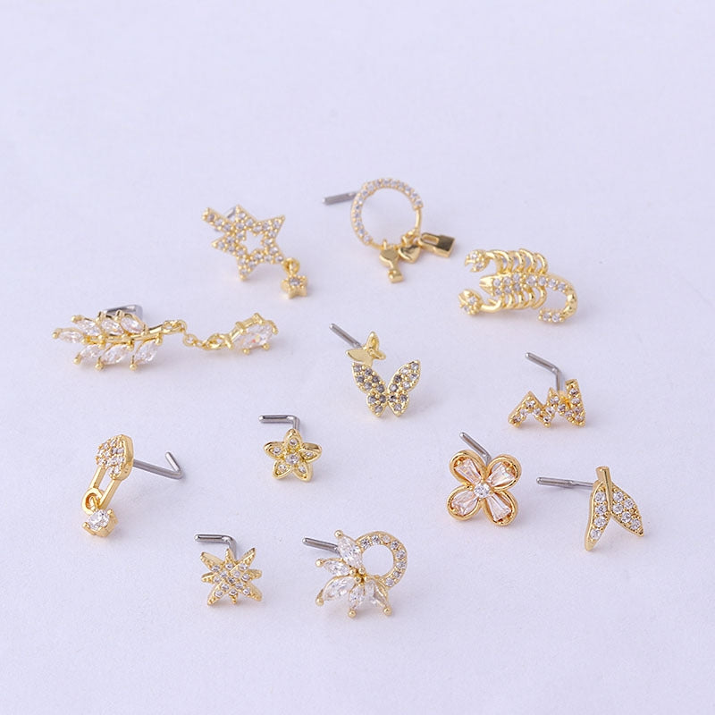 Nose Rings & Studs Fashion Geometric 316L Stainless Steel  Copper Plating