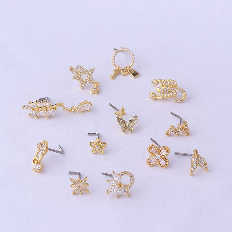 Nose Rings & Studs Fashion Geometric 316L Stainless Steel  Copper Plating