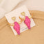 Bohemian Cattle Head Stainless Steel Resin Drop Earrings