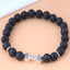 Geometric Alloy Owl Volcano Stone Bracelet