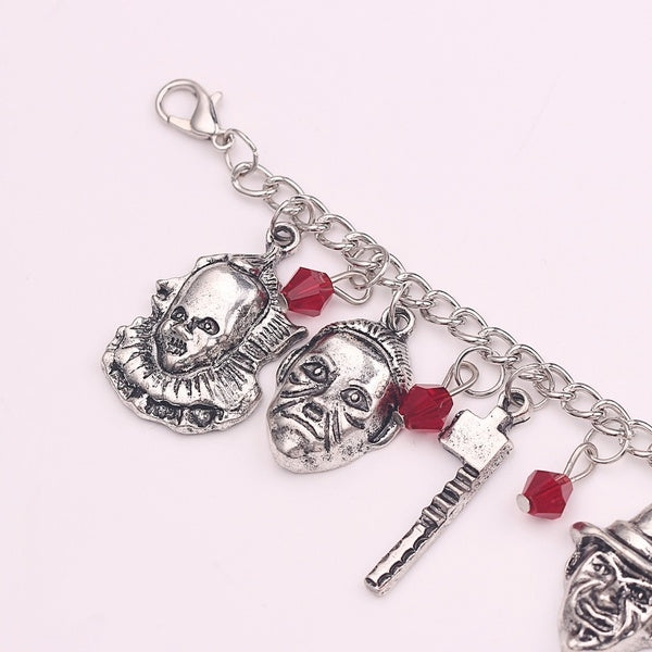 Novelty Geometric Horror Villain Charm Bracelet for Halloween