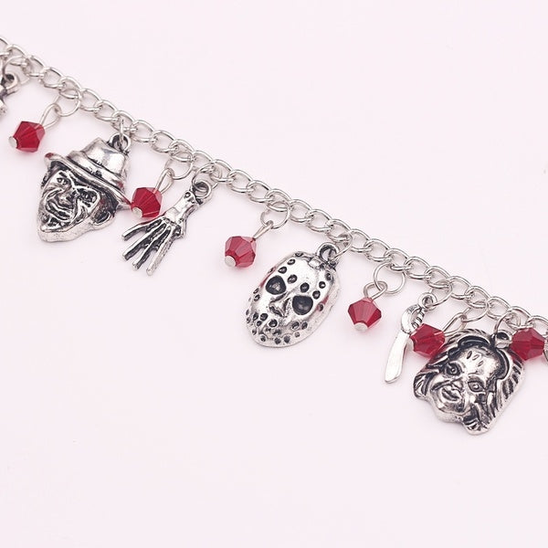 Novelty Geometric Horror Villain Charm Bracelet for Halloween