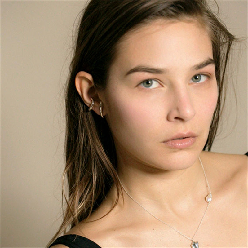 Geometric Alloy Plated Irregular Ear Cuff Clips for Women
