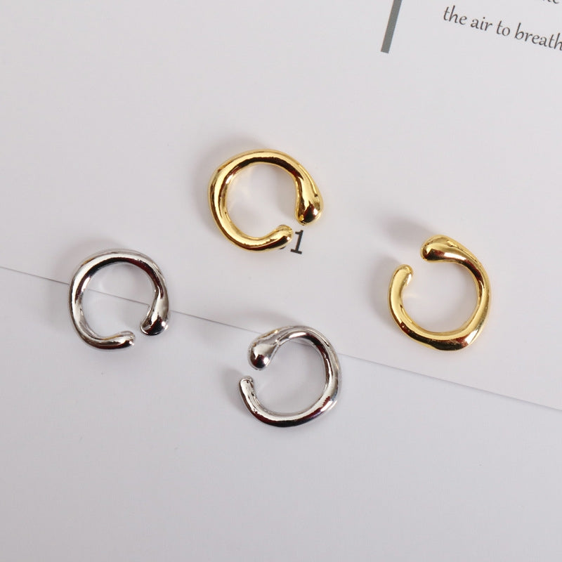 Geometric Alloy Plated Irregular Ear Cuff Clips for Women