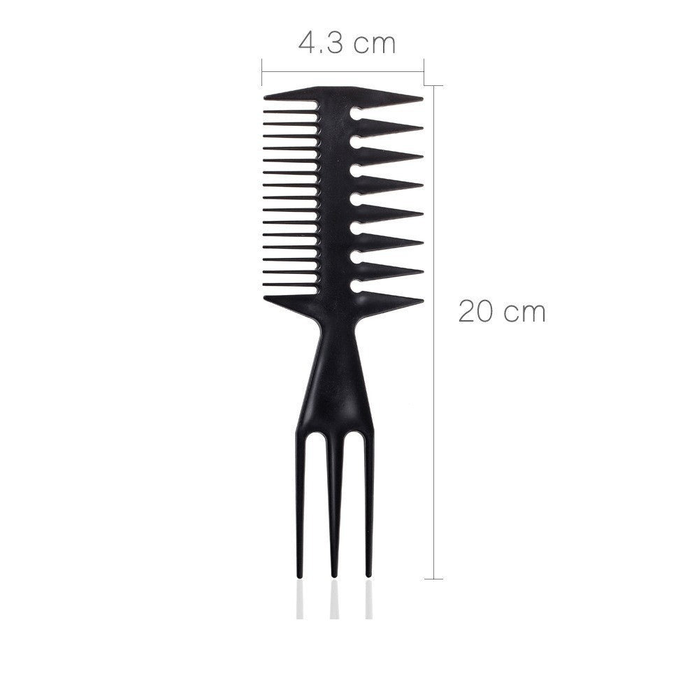 Geometric Solid Color Multi-Functional Plastic Hair Comb for Men's Styling