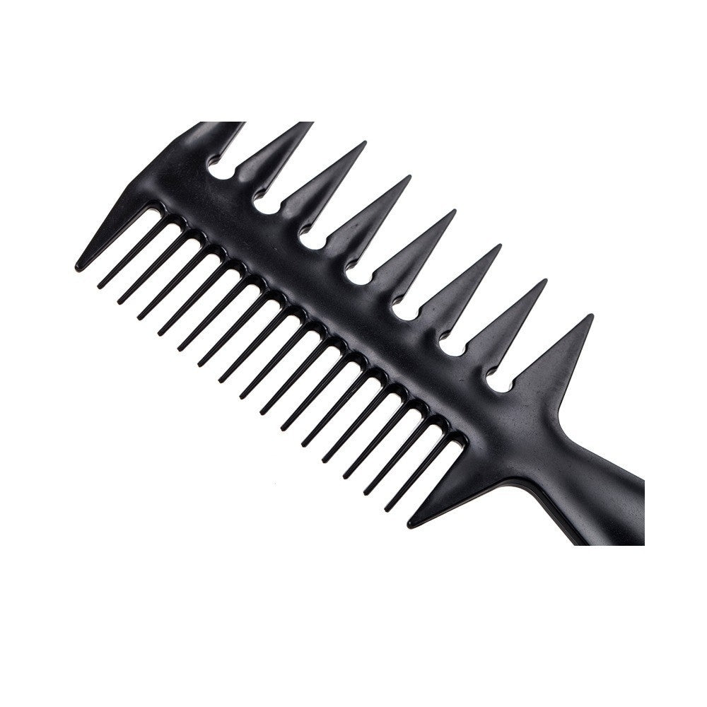 Geometric Solid Color Multi-Functional Plastic Hair Comb for Men's Styling