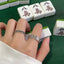 Novelty Simple Style Mahjong Adjustable Unisex Open Ring