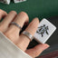 Novelty Simple Style Mahjong Adjustable Unisex Open Ring