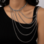 Iron Geometric Layered Tassel Body Chain Necklace