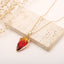 Gold Plated Natural Stone Crystal Water Droplet Pendant Necklace