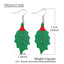 Novelty Christmas Green Frog PU Leather Water Droplet Earrings for Women