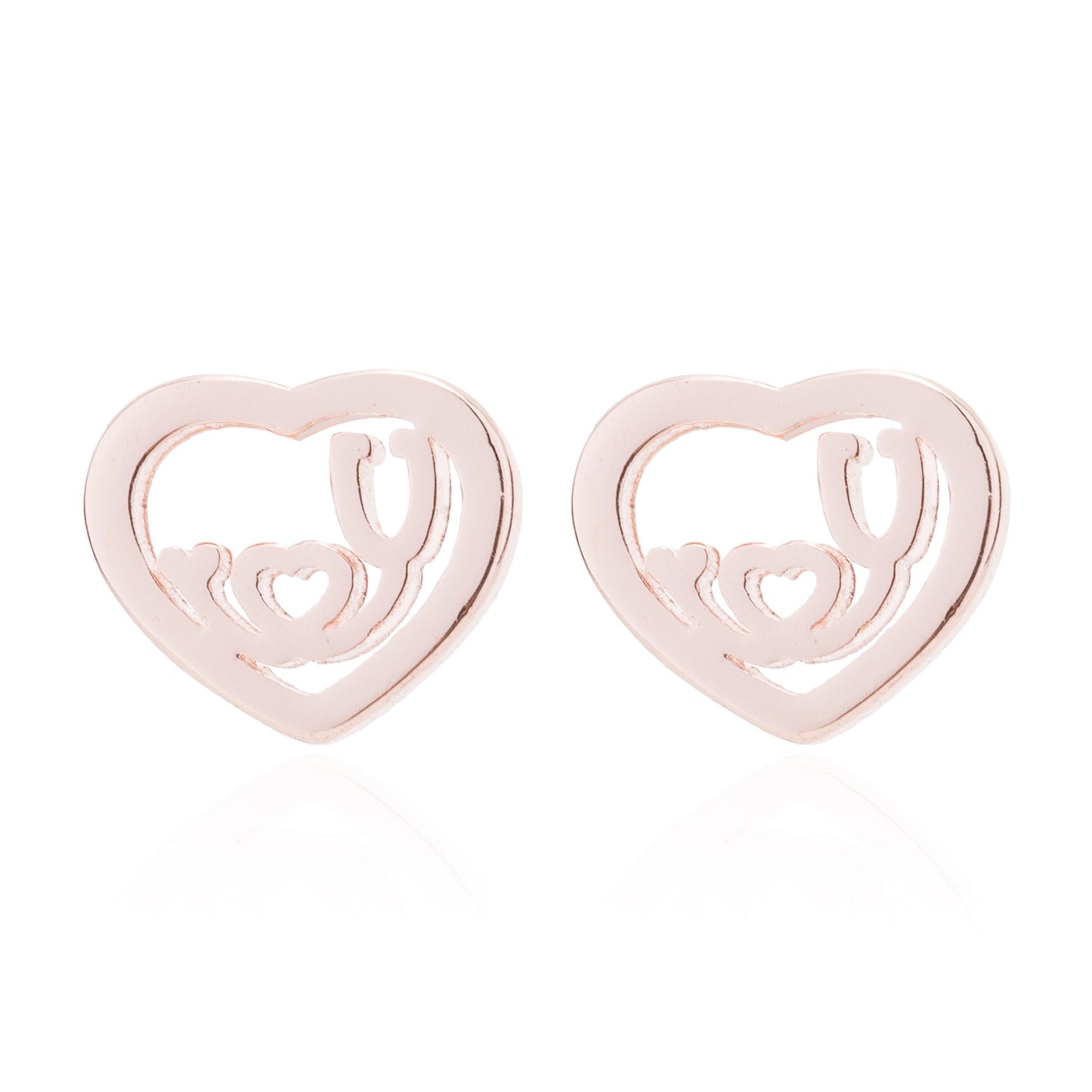 Stainless Steel Geometric Rose & Animal Stud Earrings Set