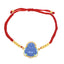 Fashion Buddha Gold Plated Zircon Beaded Copper Bracelet with Red String Design