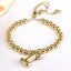 Copper Gold Plated Adjustable Initial Letter Beaded Bracelet for Women