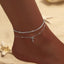 Beach Style Cross Heart Pendant Copper Anklet