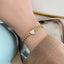 Fashion Wheat Design Heart Shell Titanium Steel Bracelet - 18k Gold Plated