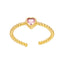 Fashion Heart Shape Gold Plated Zircon Open Ring