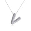 Elegant Zircon Letter Pendant Necklace - 304 Stainless Steel with Copper Plating