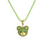 Cute Little Bear Zircon Pendant Necklace with Colorful Beaded Chain