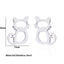 Fashion Stainless Steel Animal Ear Studs - Black Cat & Dog Design