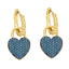 Fashion Heart Shape Zircon Inlay Copper Drop Earrings