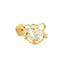 Rainbow Tiger Flower 18k Gold Plated Butterfly Zircon Lip Studs - Stainless Steel Piercing Jewelry