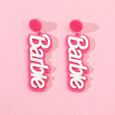 Acrylic Barbie Letter Drop Earrings for Women