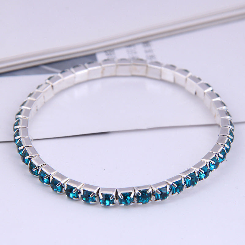 Fashion Round Alloy Round Artificial Rhinestones Bracelets 1 Piece