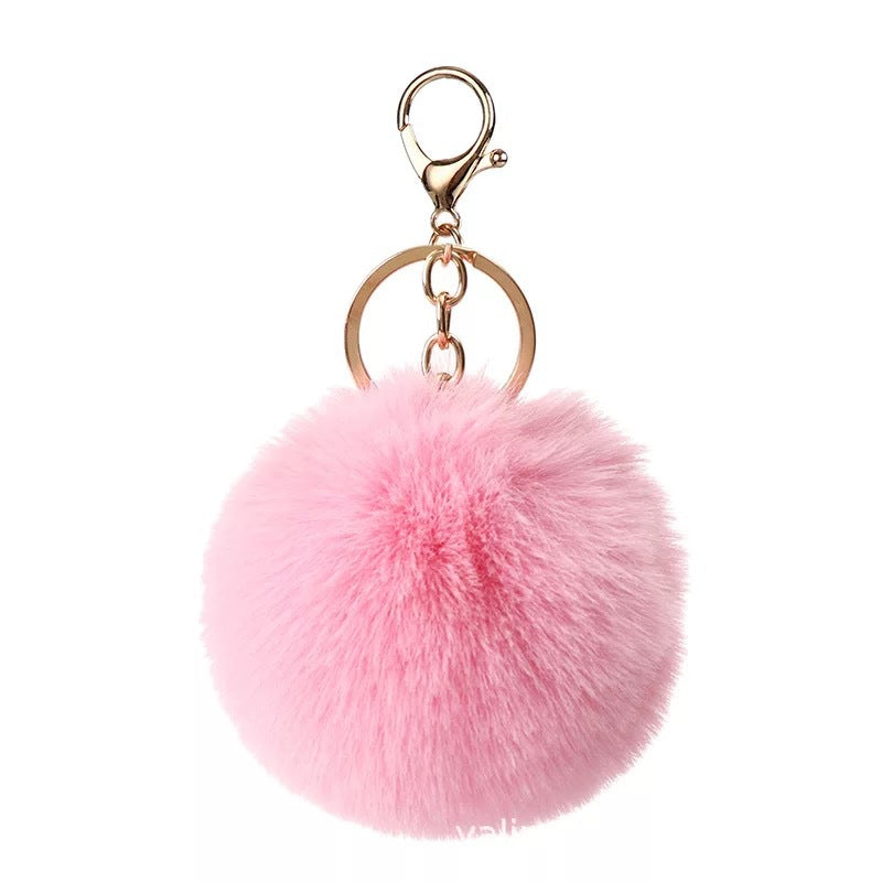 Fashion Faux Rabbit Fur Pom Pom Keychain Accessory 8cm