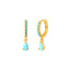 Geometric Zirconia Water Drop Circle Earrings